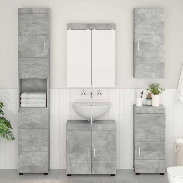 vidaXL Badezimmermöbel-Set TULUM 5 pcs Beton Grau 60 x 34 x 63 cm 3398057