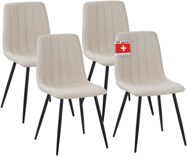 Albatros Esszimmerstühle 4er Set GARDA beige - Komfortabler Polsterstuhl für Modernes und Stilvolles Design am Esstisch - Küchenstuhl oder Stuhl Esszimmer mit hoher Belastbarkeit bis 110kg