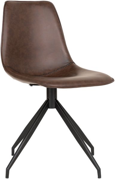 Polsterstuhl >Monaco< (2er-Set) in Braun, Glattlederoptik - 48x86x54cm (BxHxT)