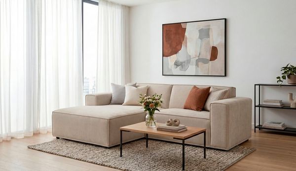 Home affaire Ecksofa Avelin, 228 cm, L-Form, Chenille, Struktur-Boucle, mit Wellenunterfederung, Kedernaht, bodentief, Skandi-Design