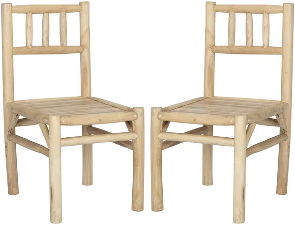 Vente-unique - TULUM Garden dining set Holz, Platte Beige - B 54 cm x H 90 cm x L 45 cm