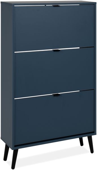 Schuhkipper >Vigo< in Pastel Blau, Holzwerkstoff - 70x125x24cm (BxHxT)