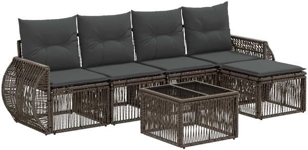 vidaXL Gartensofa-set 6 pcs Grau und Dunkelgrau Poly-Rattan 3435407