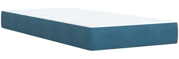 vidaXL Boxspringbett mit Matratze Blau 100x200 cm Samt 3293132 Bild 9