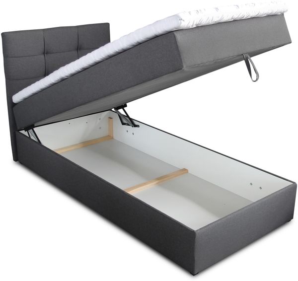 Boxspringbett Best Mini mit Bettkasten und Matratzentopper - Einzelbett mit Bonell-Matratze und Topper, Polsterbett, Bett, Schlafzimmer (120 x 200 cm, Beige (Inari 22)) Bild 2