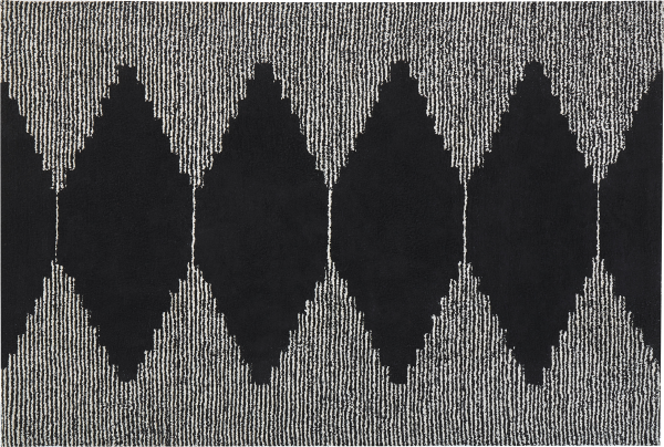 Teppich Baumwolle 160 x 230 cm schwarz / weiß geometrisches Muster Kurzflor BATHINDA