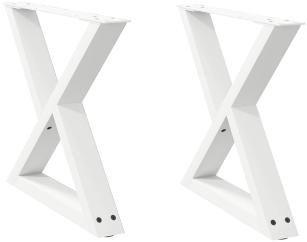 vidaXL Couchtischbeine 2 Stk. Weiß 50x(42-43,3) cm Stahl 4012705