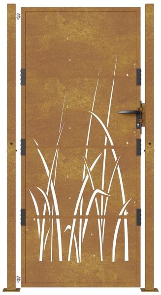 vidaXL Gartentor 100x175 cm Cortenstahl Gras-Design 153176 Bild 4