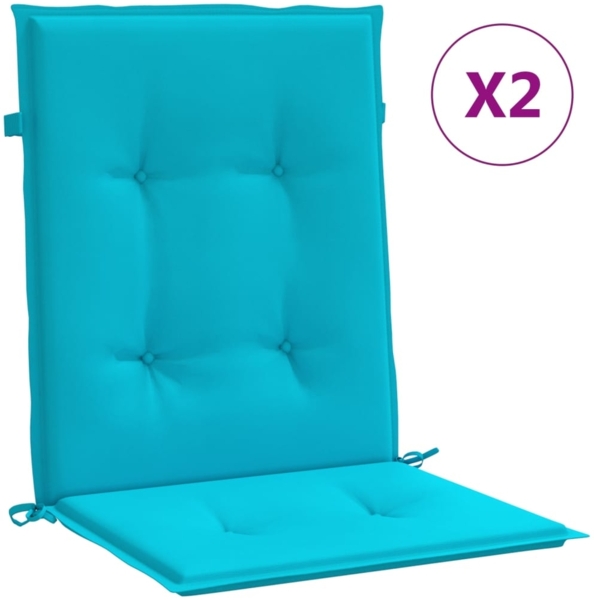 vidaXL Niedriglehner-Auflagen 2 Stk. Türkis Stoff 361337