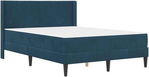 vidaXL Bettgestell mit Matratze mit Kopfteil Blau 120 x 190 cm Samt 3414854 Bild 3