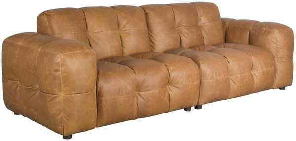 HACKMAN 3-Sitzer Sofa Echtleder Cognac von DUTCHBONE