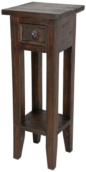 Holz Beistelltisch mit Schublade Mahagoni braun kolonial Nachttisch Dekotisch