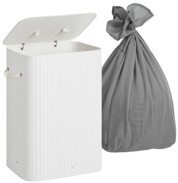 Bambus Wäschekorb mit 2 Fächern 10052218_49