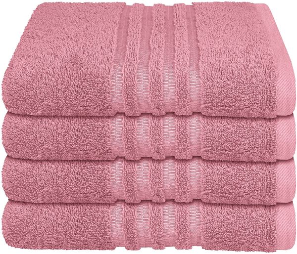 Schiesser Frottier Handtücher Milano im 4er Set aus Flauschiger, hautfreundlicher Baumwolle, Made IN Green, Farbe:Malve, Größe:50x100 cm