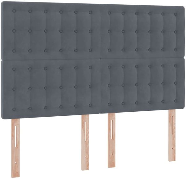 vidaXL Aufbewahrungsbett mit Matratze Dunkelgrau 140 x 190 cm Samt 3372148 Bild 9