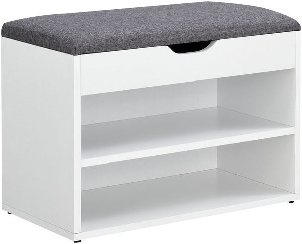 Schuhbank Gentofte 60x30x46cm Weiß/Grau [en. casa]
