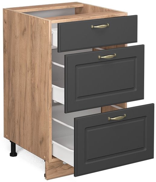 Küchenunterschrank Fame-Line Anthrazit-Gold 50 cm ohne Arbeitsplatte Vicco Bild 4