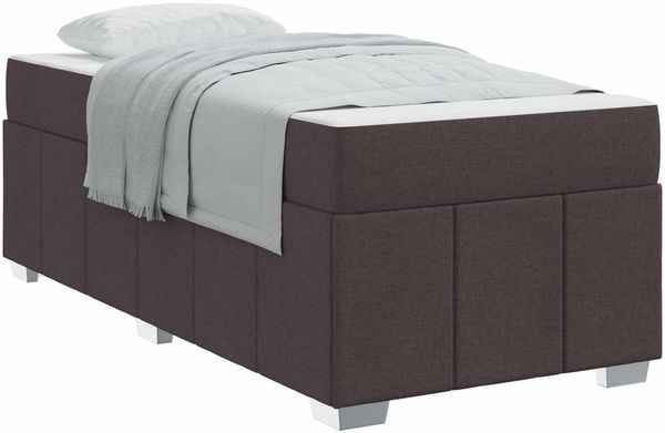 vidaXL Bettrahmen mit Matratze Dunkelbraun 120 x 190 cm Stoff 3398275