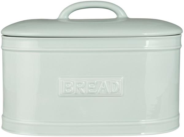 Ib Laursen Brotkasten Ib Laursen - Brotkasten Brotbox Brottopf Keramik Hellblau Oval Retro