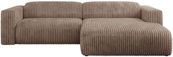 Ecksofa PASADENA, freistehendes Ecksofa, breite Armlehnen, Federsitz - rechts - Braun Cord Bild 5