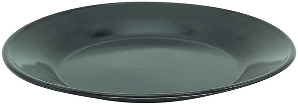 Karl Krüger 117801BL Teller flach 24 cm, Serie BLACK, Stahl emailliert, Speiseteller