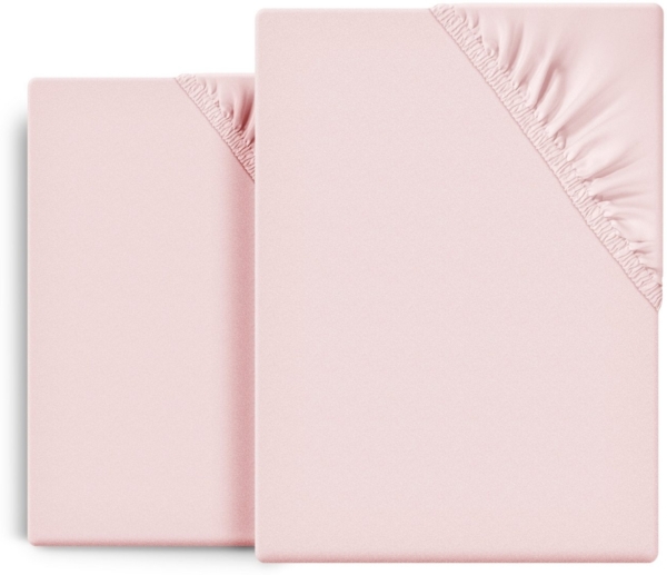 Beautex Spannbettlaken 2er Set Spannbetttuch Bettlaken Premium Baumwolle Jersey 160g/m², Jersey, Gummizug: rundum, (2 Stück)