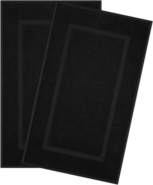 HAMMETEX Badematte Hotelmatte, Duschvorleger, Höhe 5 mm, rutschhemmend beschichtet, beidseitig nutzbar, Baumwolle, rechteckig, 2-teiliges Set, einfarbig, 100% Baumwolle