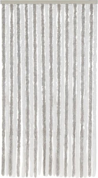 vidaXL Fliegenvorhang Hellgrau und Weiß 100x230 cm Chenille 377317 Bild 3