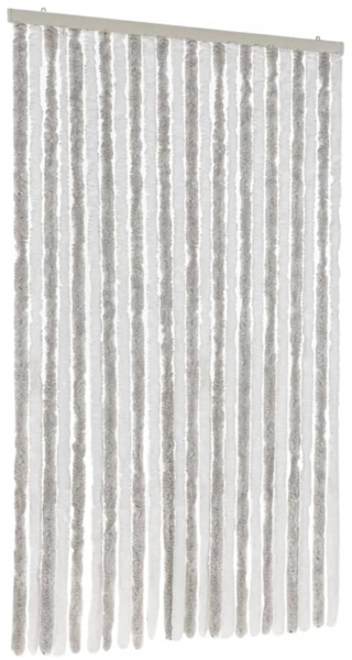 vidaXL Fliegenvorhang Hellgrau und Weiß 100x230 cm Chenille 377317