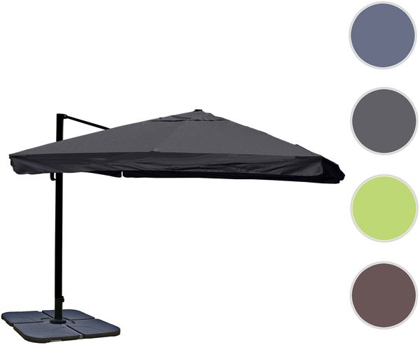 Mendler 'HWC-A96' Gastronomie-Ampelschirm mit Flap, Polyester, Anthrazit, 3x3 m, Alu / Stahl, mit Ständer Bild 8