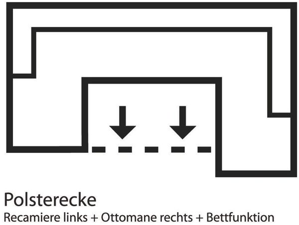 Home affaire Wohnlandschaft Budapest, viel Platz, Breite 288cm, zeitlos und elegant, U-Form, wahlweise mit Bettfunktion
