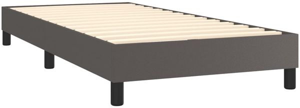vidaXL Boxspringbett mit Matratze Grau 90x190 cm Kunstleder 3140979 Bild 4