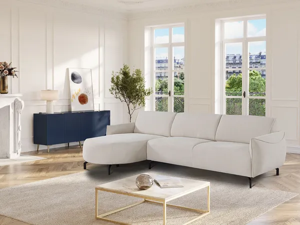 Vente-unique - FERIONA Sofa Stoff Beige - B 150 cm x H 84 cm x L 295 cm