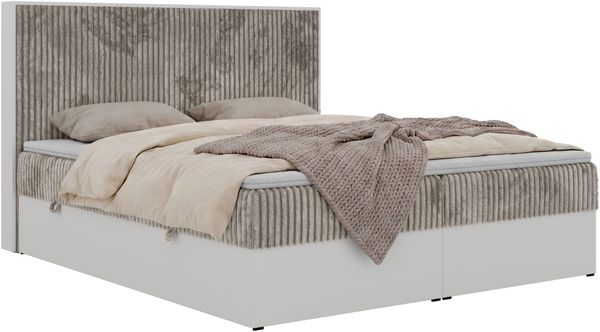 Boxspringbett TRAVIT, Doppelbett 7-Zonen-Multipocket-Matratze H3, Kopfteil, zwei Bettkästen, Topper T25 - 200 x 200 cm - Hellbraun Cord Bild 7