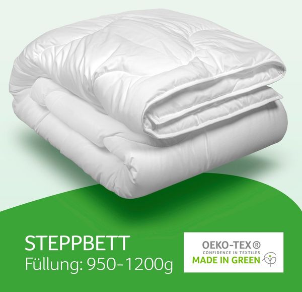John Cotton Microfaserbettdecke Julia, Bettdecken für Sommer und Winter, Füllung: Polyester, Bezug: 100% Polyester, Bettdecke 135x200 cm, 155x220 cm, Made in Green, Decke