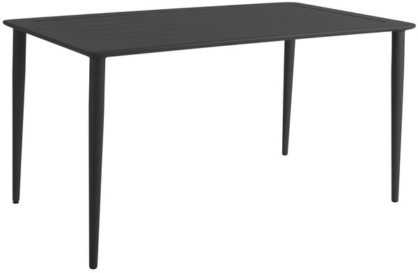 Gartenesstisch Nimes aus Aluminium, modern rechteckig, schwarz, für 4–6 Personen, 140x78 cm
