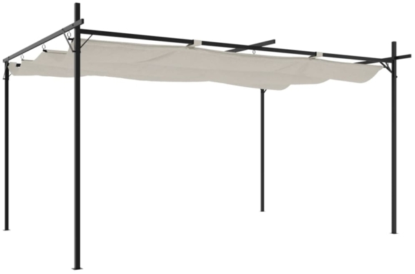 vidaXL Pergola mit Schiebedach Creme 395x292x230 cm 360117