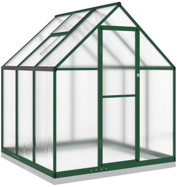 vidaXL Gewächshaus mit Fundamentrahmen Grün 169x169x202 cm Aluminimum 4005832