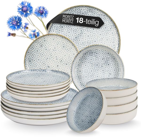 Moritz & Moritz ALHAMBRA Geschirrset 18tlg, 6 Personen, Blau