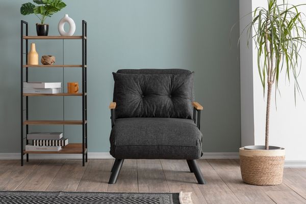 1-Sitzer-Schlafsofa, 'Sando ', 78 x 78 x 67, Dunkelgrau