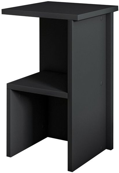 Stilvoller anthrazitfarbener Nachttisch, 29,6 x 50 x 29,6 cm | 100% melaminbeschichtete Spanplatte, 18 mm stark | Modernes Design fürs Schlafzimmer