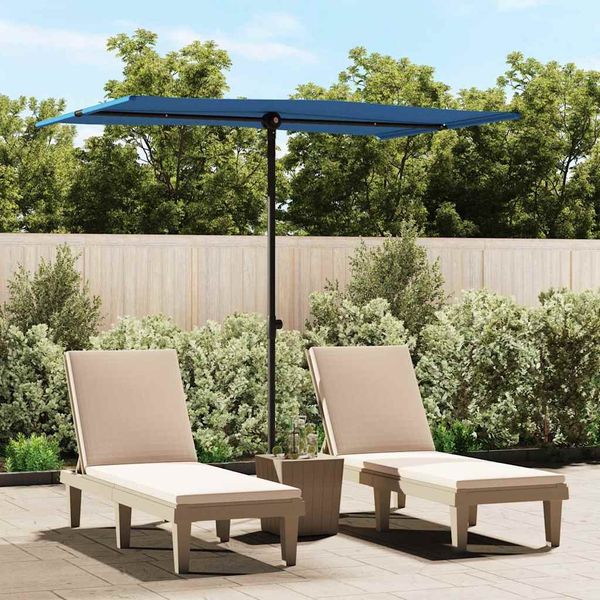 vidaXL Sonnenschirm mit Aluminium-Mast 2x1,5 m Azurblau 47343