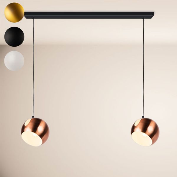 s.luce Ball Esstisch-Hängeleuchte Ø 30cm drehbarer Schirm 160cm Baldachin Gold