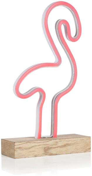 Retro LED Tischleuchte / Dekoleuchte Flamingo, pinkes Licht, Höhe ca. 33cm