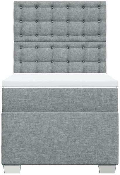 vidaXL Boxspringbett mit Matratze Hellgrau 80x200 cm Stoff 3292629 Bild 6