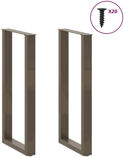 vidaXL Bartischbeine U-Form 2 Stk. Naturstahl 40x(100-101) cm Stahl 4013231 Bild 3