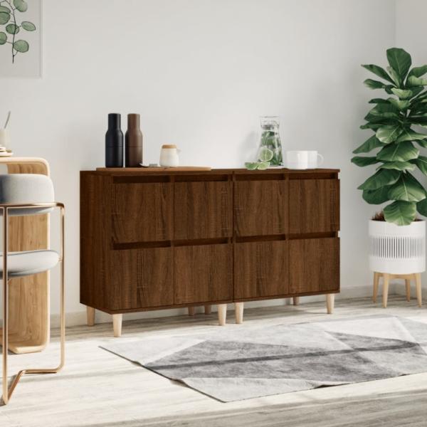 vidaXL Sideboards 2 Stk. Braun Eichen-Optik 60x35x70 cm Holzwerkstoff 3185758