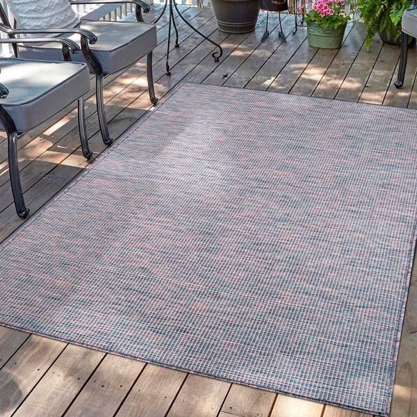 Carpet City Outdoorteppich PALM 2778, rechteckig, Höhe: 5 mm, Läufer, Wetterfest & UV-beständig, für Balkon, Terrasse, Küche, flach