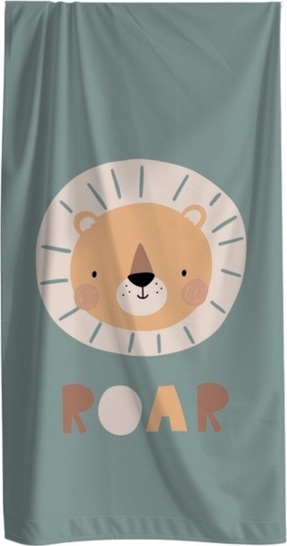 MTOnlinehandel Strandtuch Kinder • 70x140 cm • Schnelltrocknend, Baumwolle & Mikrofaser Mix (1-St), Badetuch • Weich & Saugfähig • Strand • Meer • Löwe