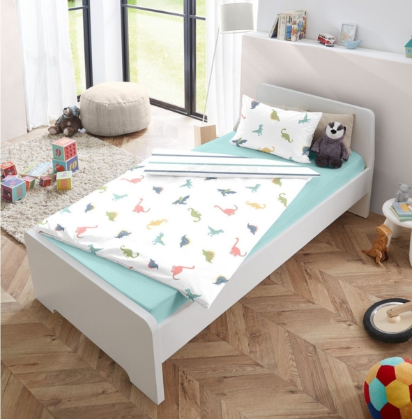 soma Babybettwäsche Perkal Baby Wende Bettwäsche 100x135 Alpaka Lama Regenbogen weiß bunt, Perkal, 2 teilig, Babybettwäsche +Spannbettlaken Baumwolle winter weihnachtsbettwäsche